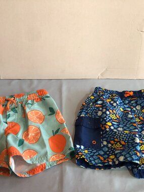 LOT of 2 Boys Swim Trunks Carters 5T & UV Skinz 3T